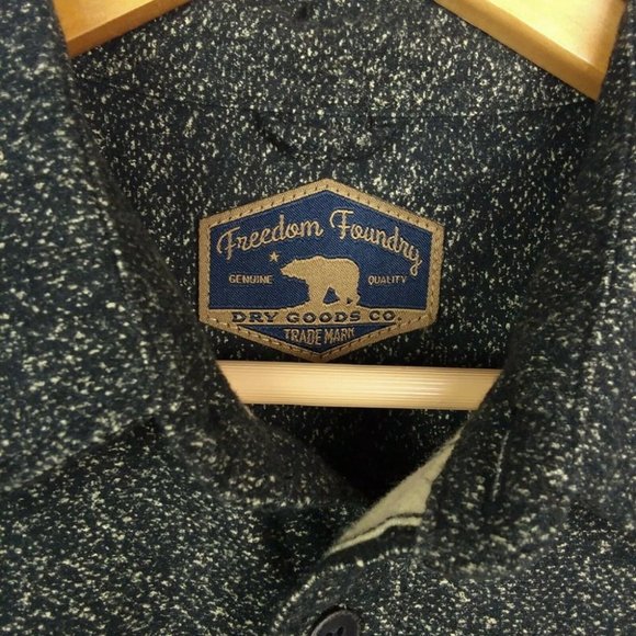 Freedom Foundry Chamois Heather Flannel Button Up Shirt Long Sleeves Size Large - Picture 9 of 9